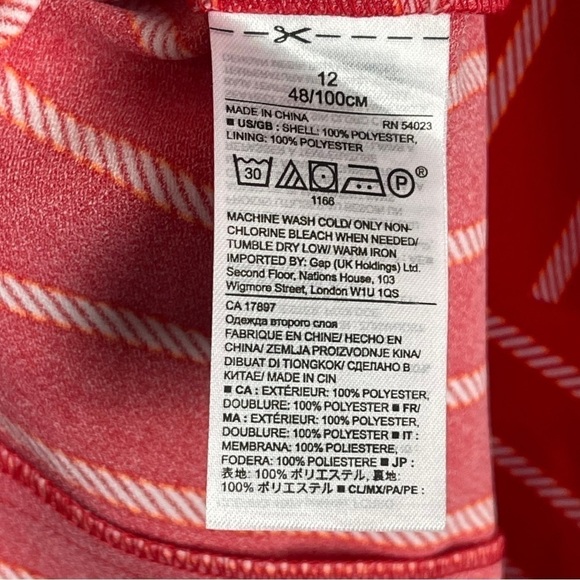 BANANA REPUBLIC STRIPED RED SQUARE NECK SPAGHETTI STRAP HANDKERCHIEF HEM DRESS - Picture 12 of 14